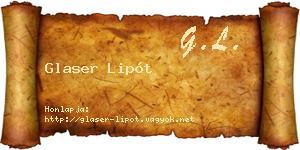 Glaser Lipót névjegykártya